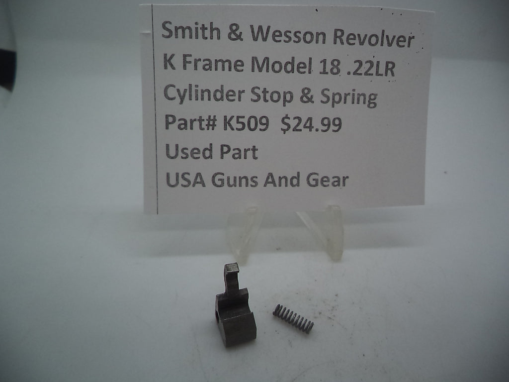 K509 Smith & Wesson Used K Frame Model 18 Cylinder Stop & Spring -                                USA Guns And Gear-Your Favorite Gun Parts Store