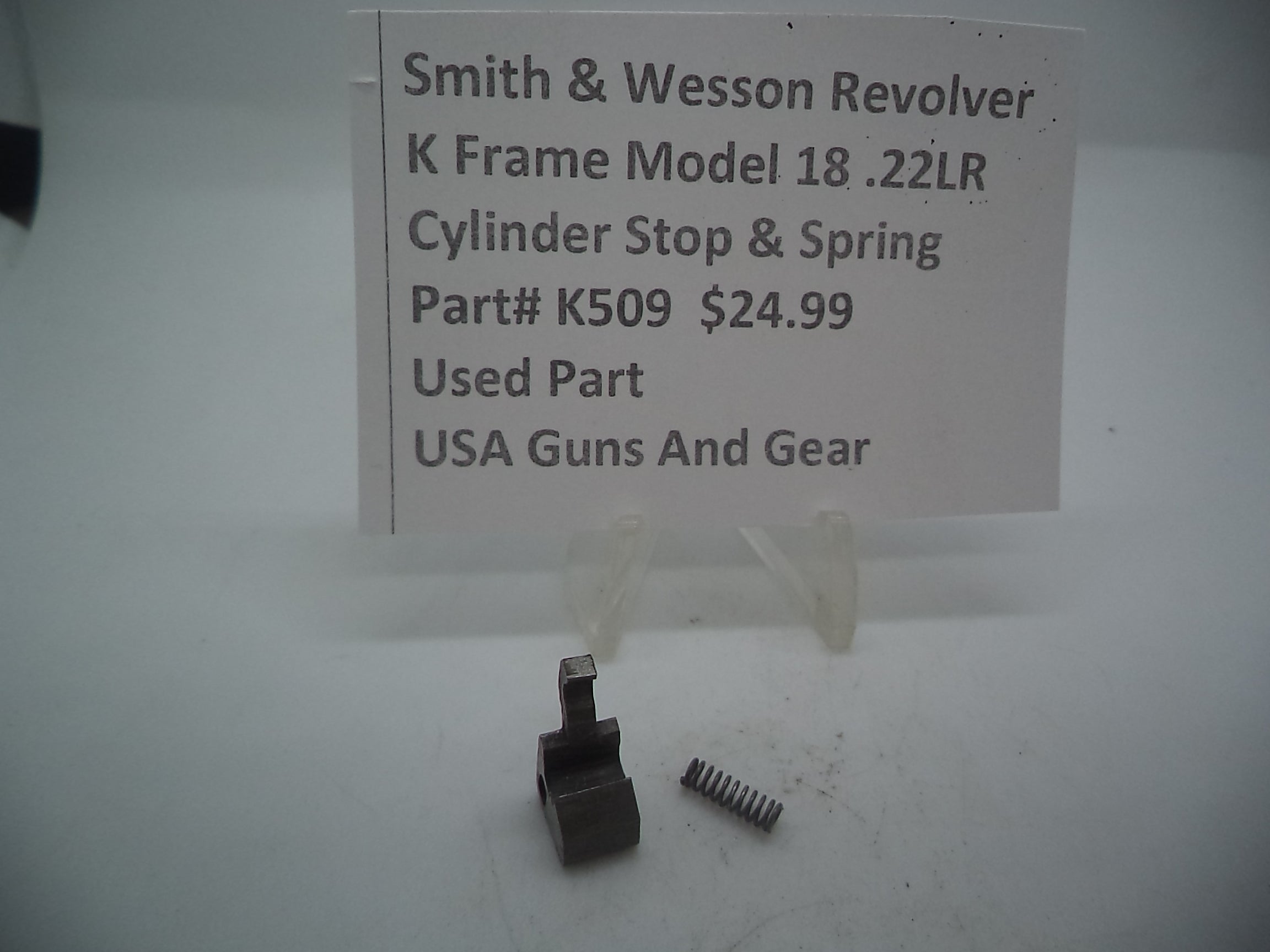 K509 Smith & Wesson Used K Frame Model 18 Cylinder Stop & Spring -                                USA Guns And Gear-Your Favorite Gun Parts Store