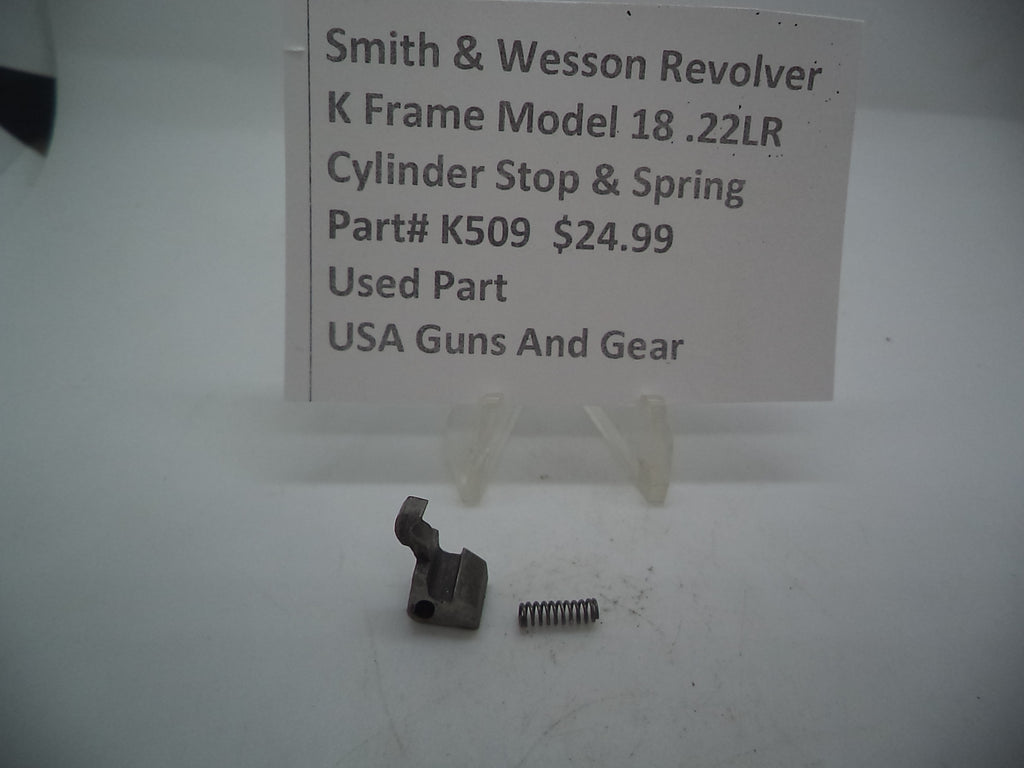 K509 Smith & Wesson Used K Frame Model 18 Cylinder Stop & Spring -                                USA Guns And Gear-Your Favorite Gun Parts Store