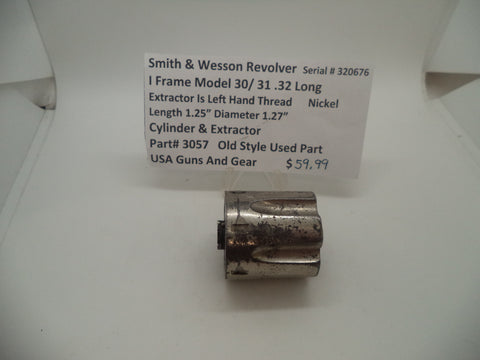 3057 Smith & Wesson I Frame Pre Model 30 & 31 Cylinder Nickel Used .32 Long