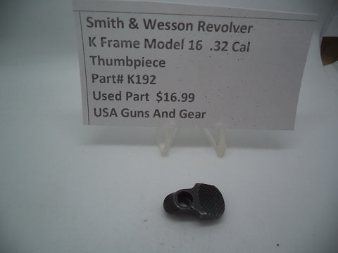 K192 Smith and Wesson K Frame Model 16 Thumb piece Blue Used .32 Cal