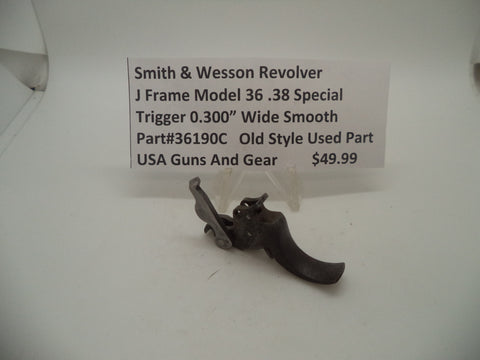 36190C Smith & Wesson J Frame Model 36 Trigger .300" Wide Used .38 Special