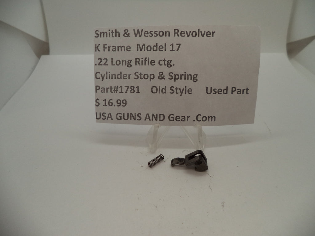 1781 Smith & Wesson K Frame Model 17 Used Cylinder Stop & Spring .22 LR ctg.