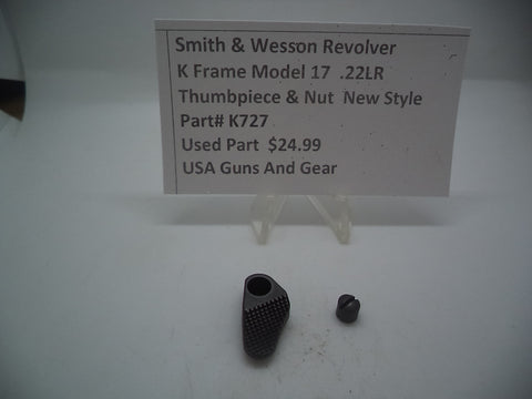 K727 Smith & Wesson Used K Frame Model 17-8 22LR New Style Thumbpiece & Nut