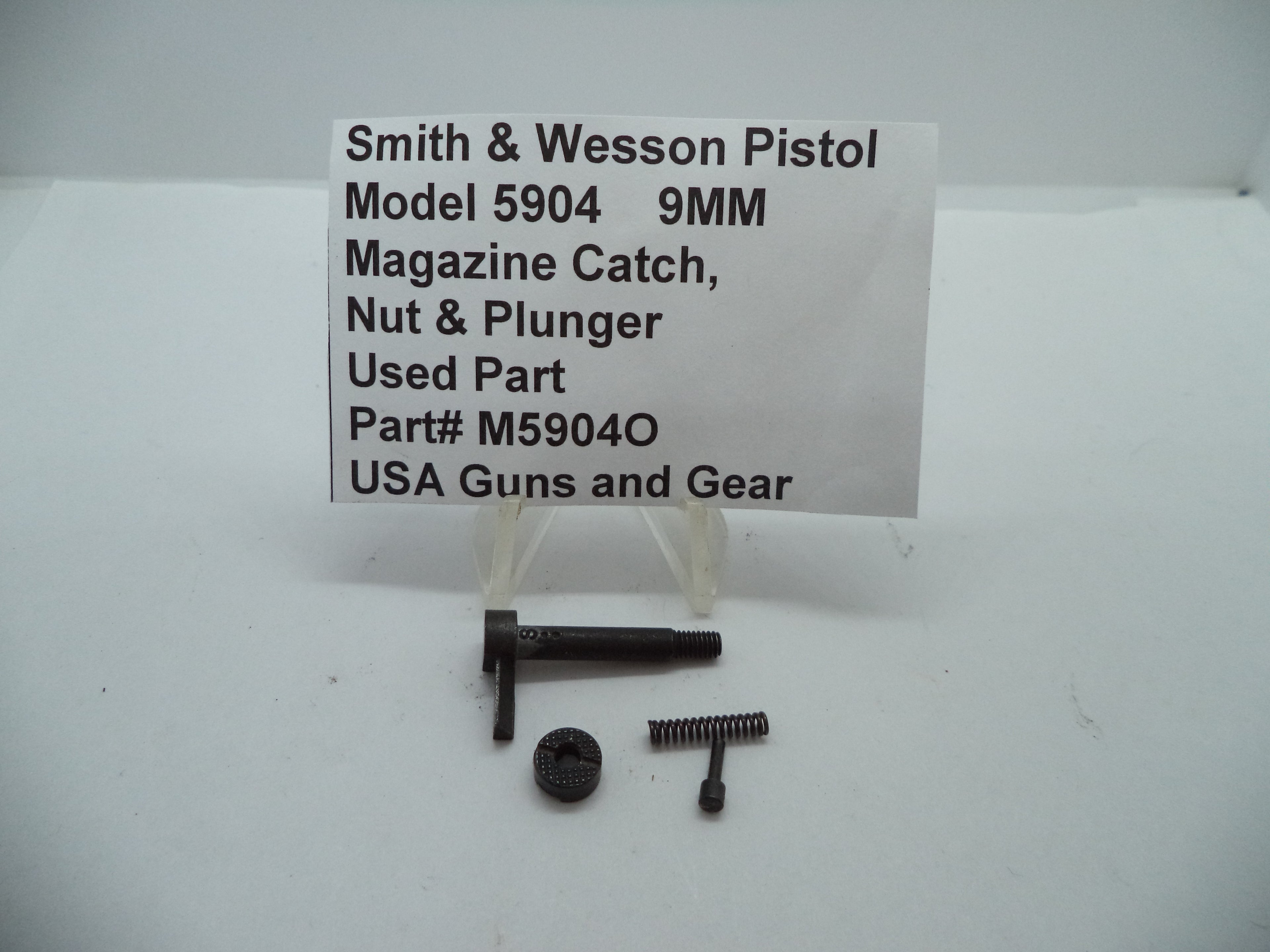 M5904O S&W Model 5904 Magazine Catch, Nut & Plunger - 9mm Used