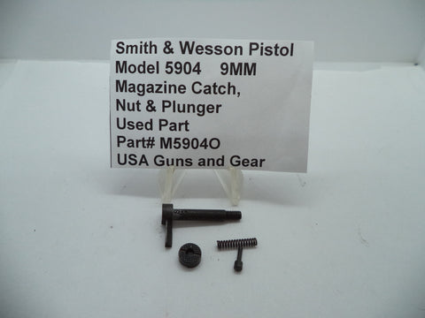 M5904O Smith & Wesson Model 5904 Magazine Catch, Nut and Plunger Used Part