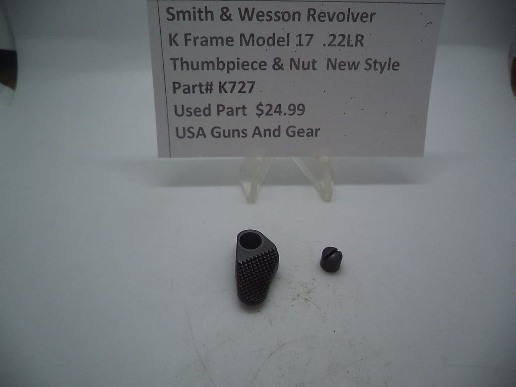 K727 Smith & Wesson Used K Frame Model 17-8 22LR New Style Thumbpiece & Nut