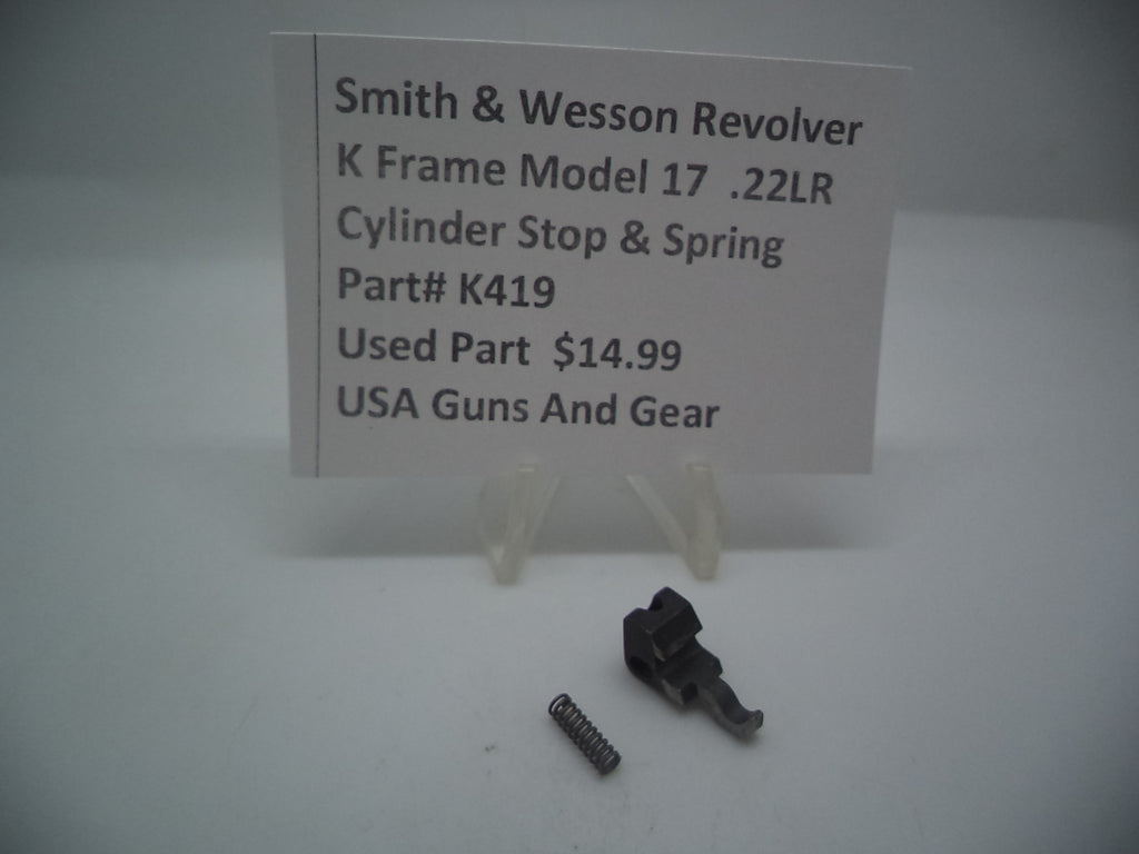 Smith & Wesson K Frame Cylinder Stop & Spring - Used OEM Part - .22 LR - Model 17 - K419