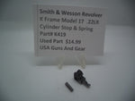 K419 Smith & Wesson K Frame Model 17 Used Cylinder Stop & Spring