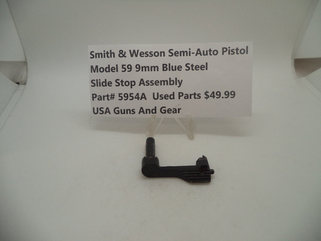 5954A Smith & Wesson Model 59 9MM Slide Stop Assembly Used Blue Steel 9MM