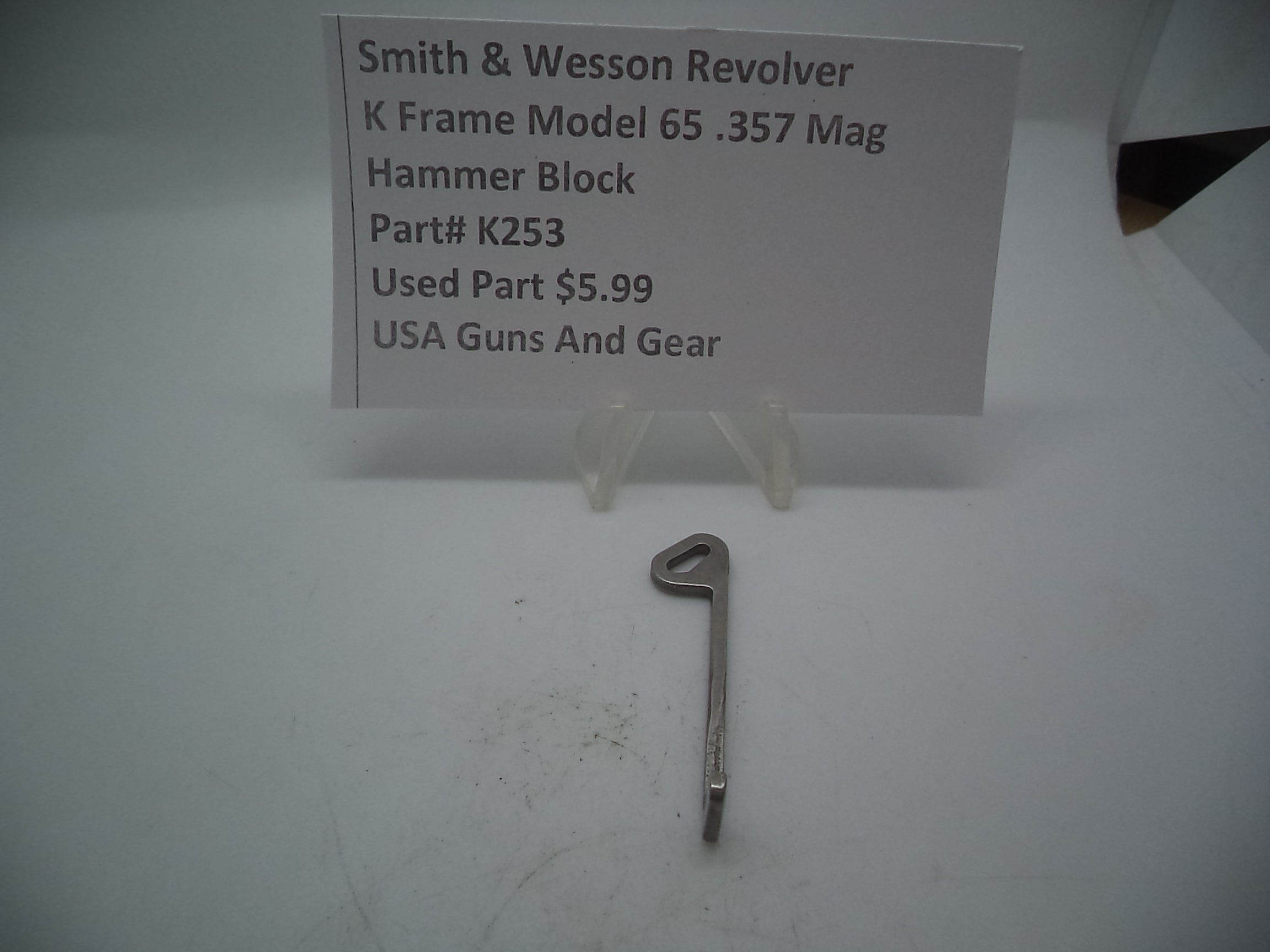 K253 Smith & Wesson Revolver K Frame Model 65 .357 Mag Hammer Block
