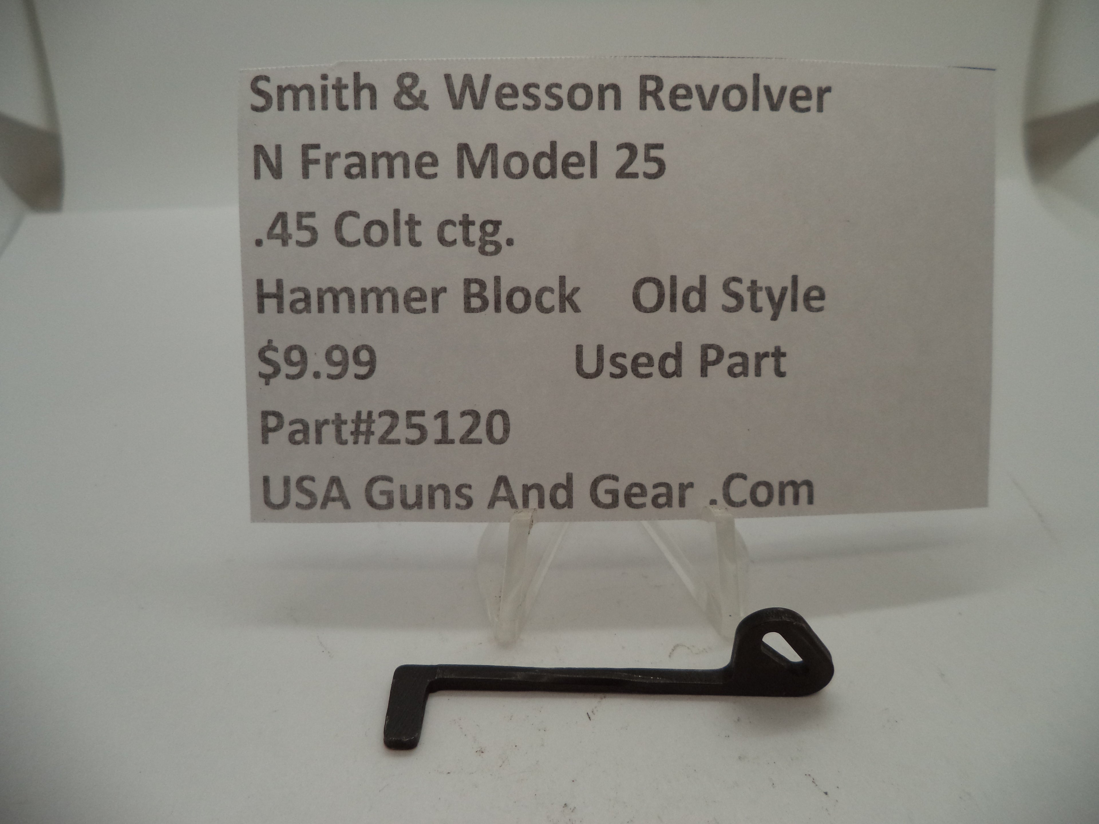25120 Smith & Wesson N Frame Model 25 Used Hammer Block Old Style .45 Colt ctg.