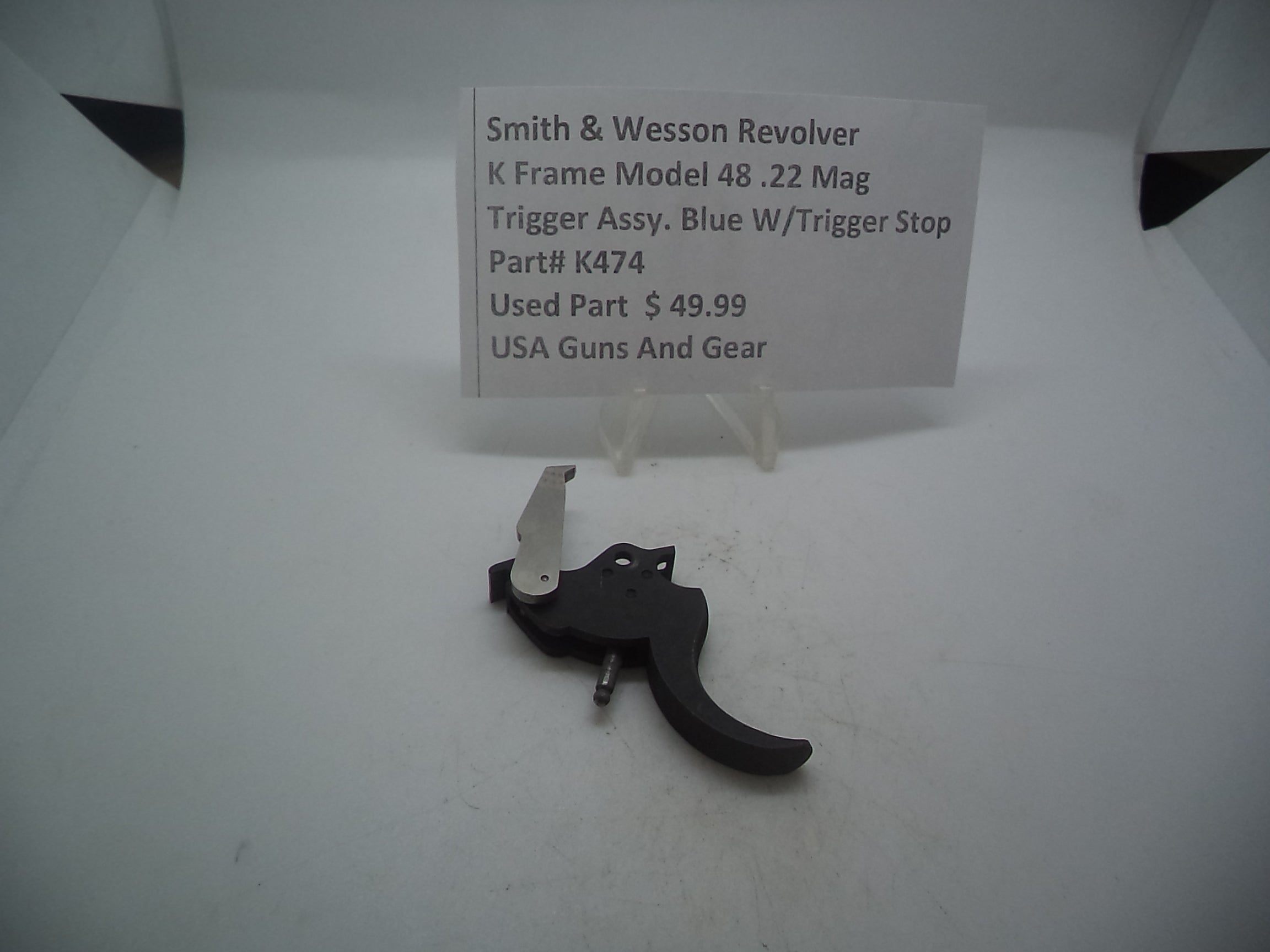 K474 Smith & Wesson Used K Frame Model 48-4 .22 Magnum Revolver .265" Blue Trigg