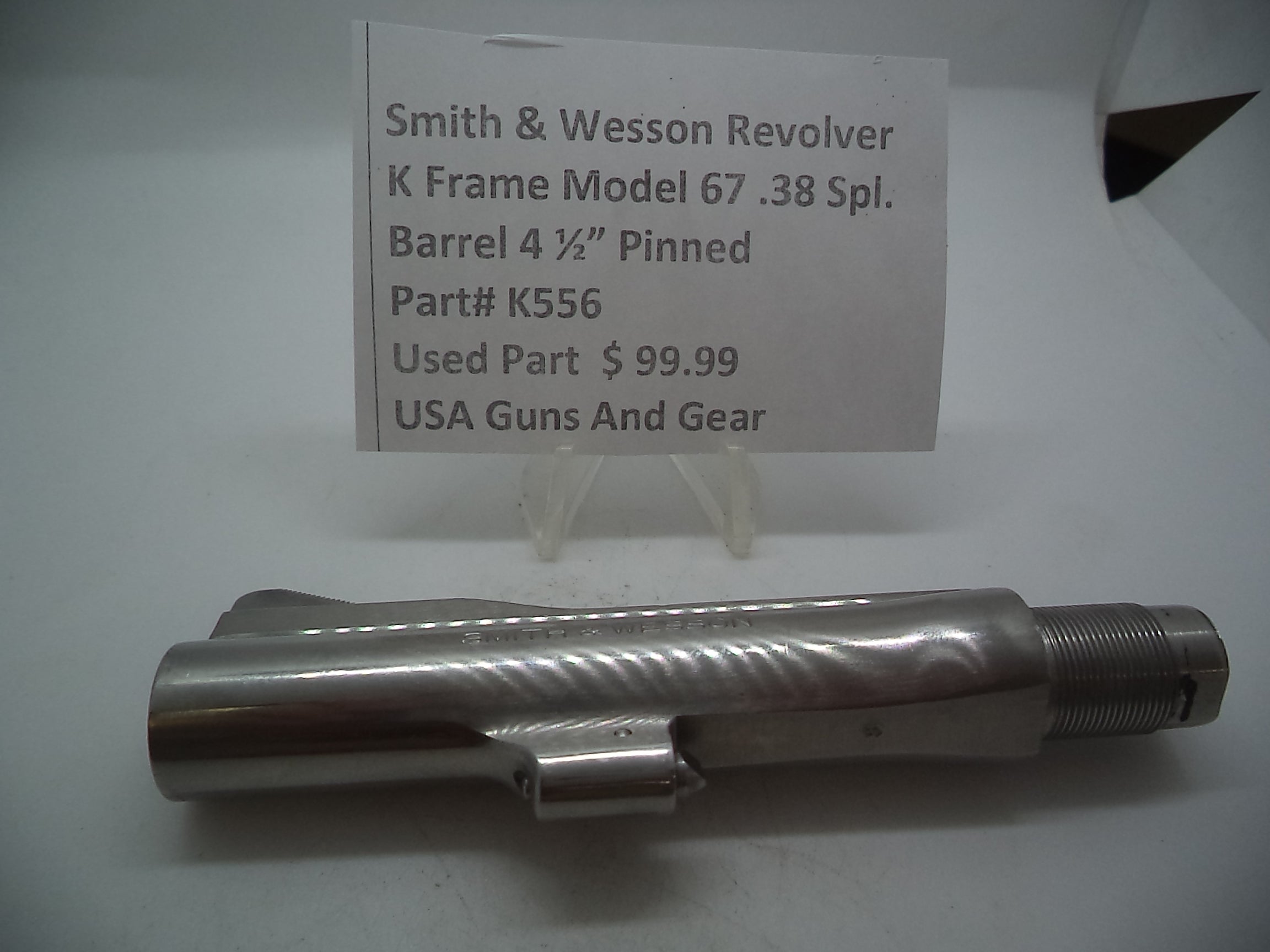 K556 Smith & Wesson K Frame Model 67 Used 4" Barrel Stainless Steel
