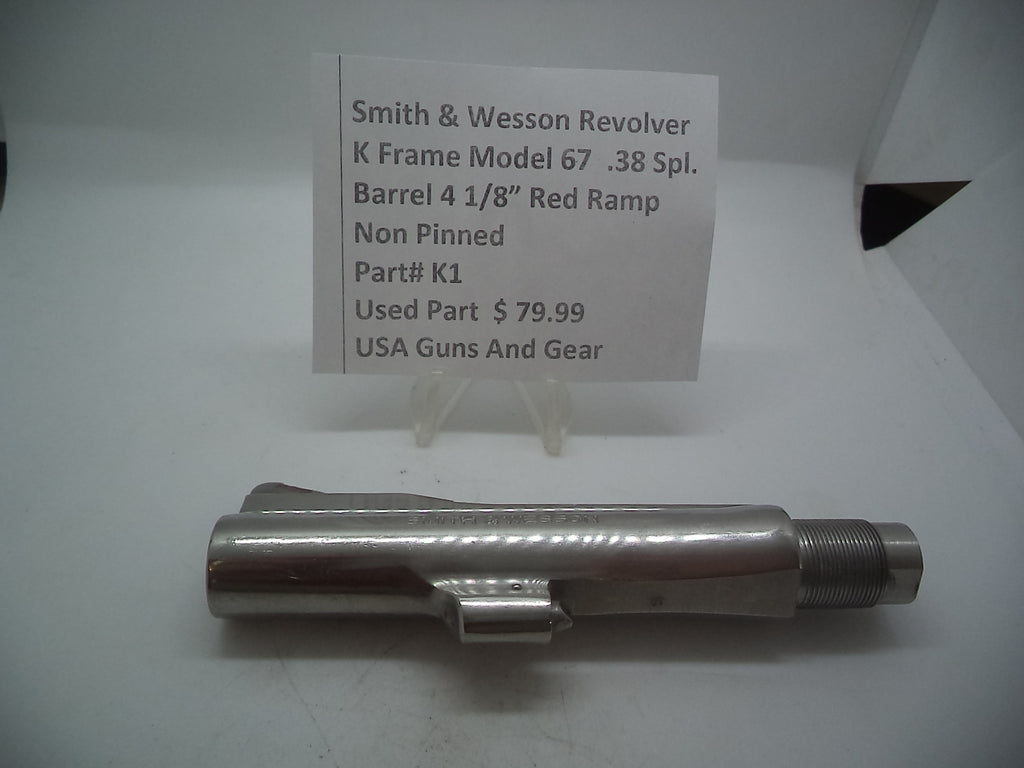 K1 Smith & Wesson Used K Frame Model 67 S.S. 4" Non-Pinned Barrel -                                USA Guns And Gear-Your Favorite Gun Parts Store