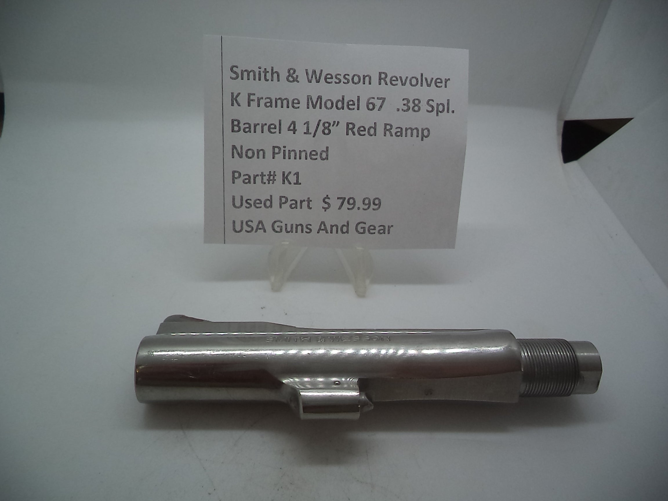 K1 Smith & Wesson Used K Frame Model 67 S.S. 4" Non-Pinned Barrel -                                USA Guns And Gear-Your Favorite Gun Parts Store