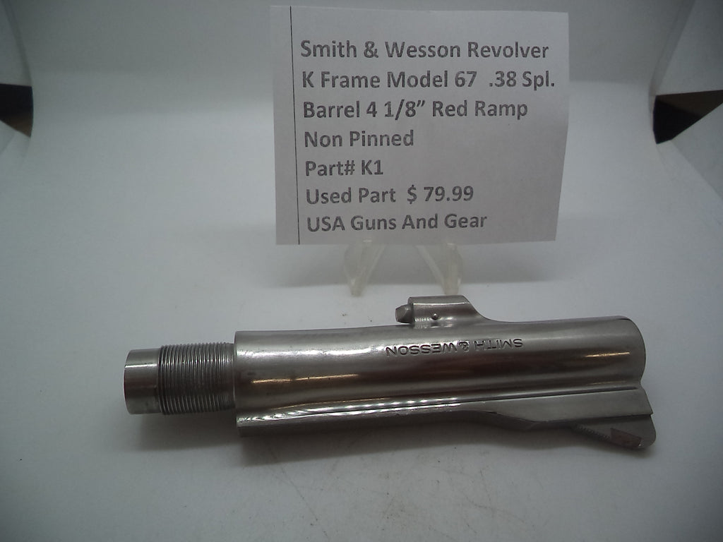 K1 Smith & Wesson Used K Frame Model 67 S.S. 4" Non-Pinned Barrel -                                USA Guns And Gear-Your Favorite Gun Parts Store