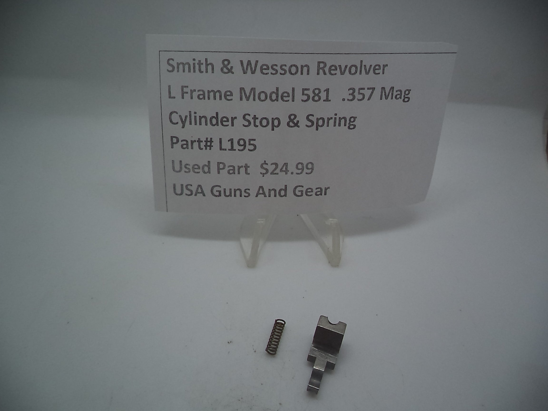 L195 Smith & Wesson Used L Frame Model 581 .357 Magnum Cylinder Stop