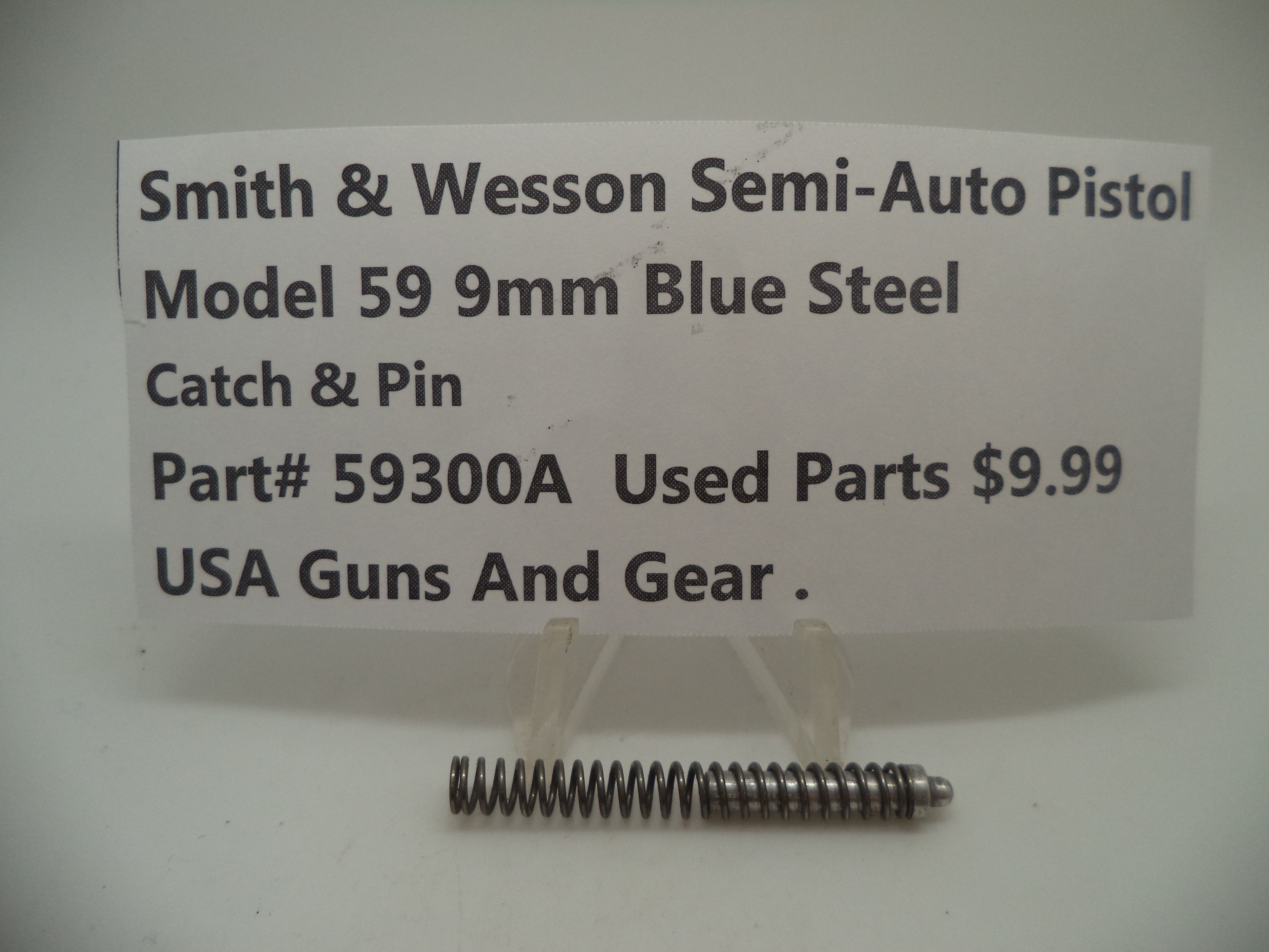 59300A Smith & Wesson Model 59 9MM Catch & Pin Blue Steel Used