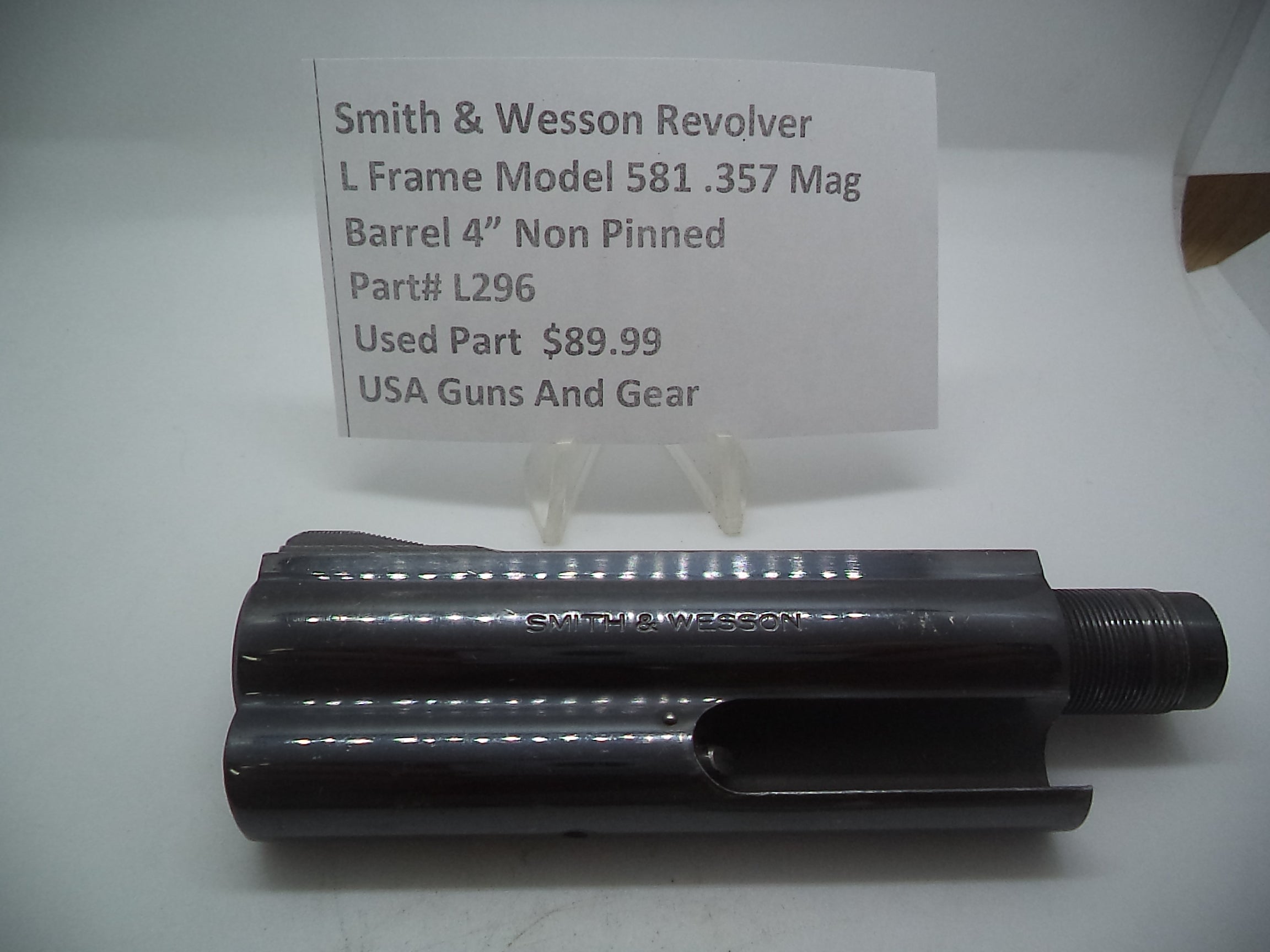 L296 Smith & Wesson Revolver L Frame Model 581 Barrel 4" Blue .357 Mag Used