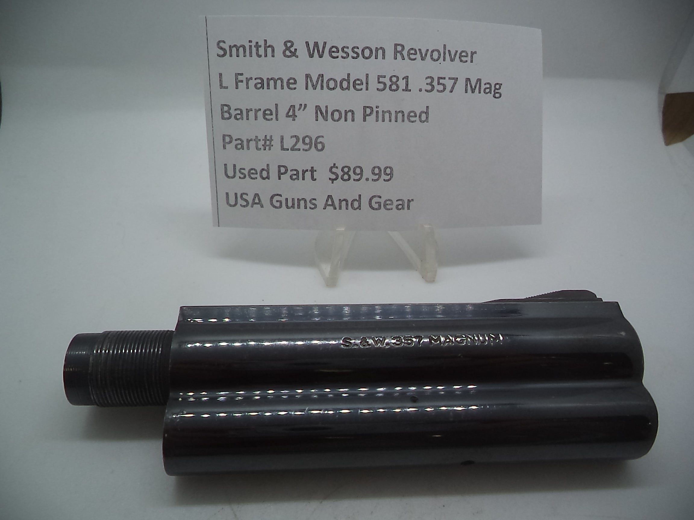 L296 Smith & Wesson Revolver L Frame Model 581 Barrel 4" Blue .357 Mag Used