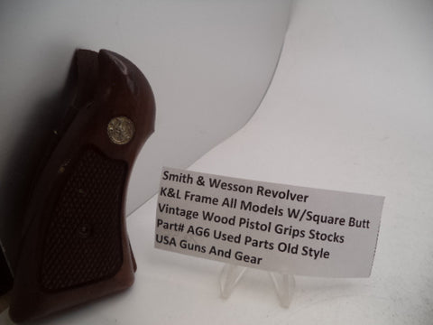 AG6 S&W K&L Frame All Models W/Square Butt Vintage Wood Pistol Grips Stocks