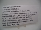 413860000 S & W  K, L Frame All Models Black Rubber Conversion Grips