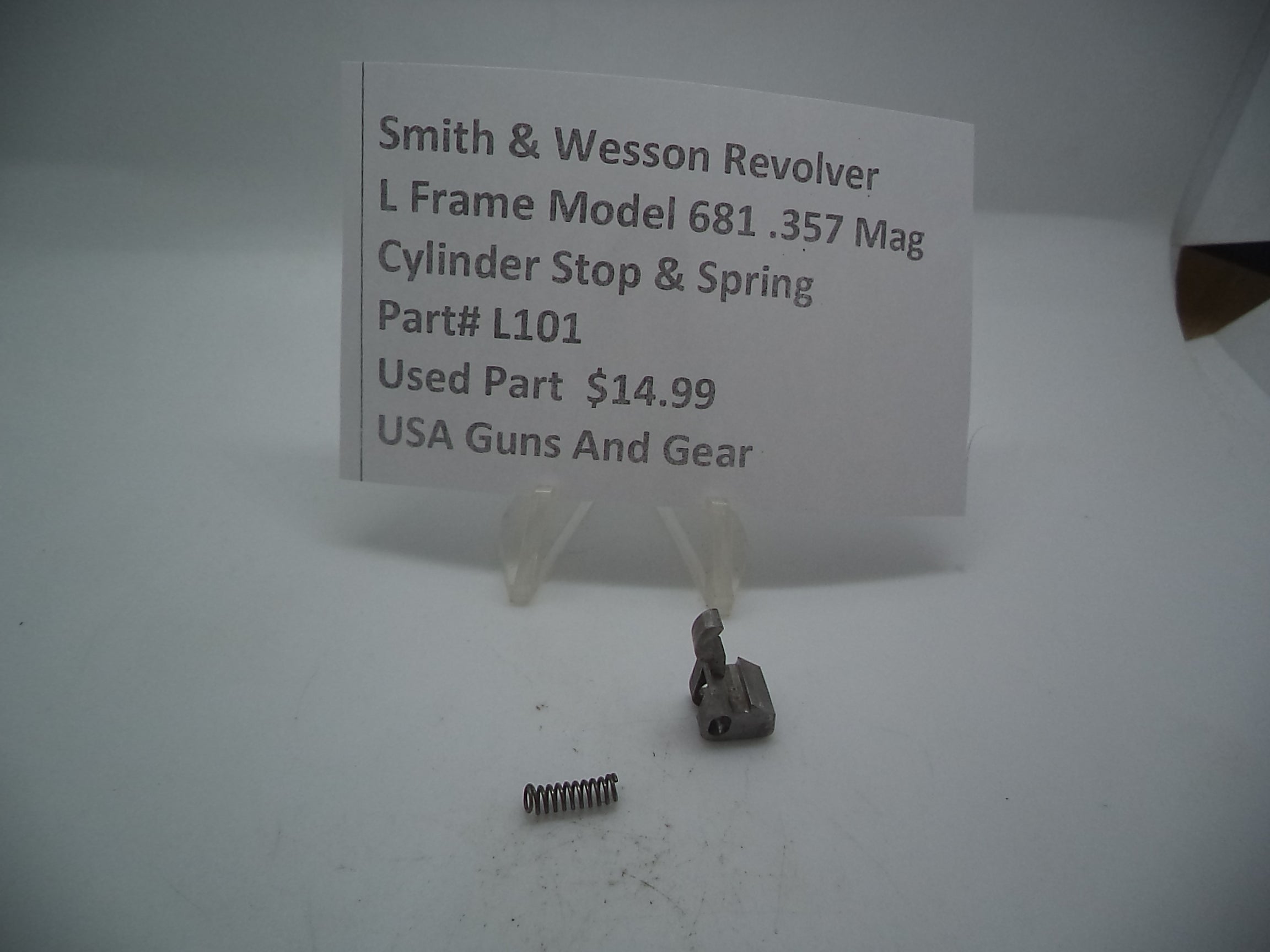 L101 Smith & Wesson Used L Frame Model 681 .357 Caliber Cylinder & Spring