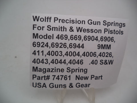 74761 Wolf Smith & Wesson 6904 Series,4006 Series Magazine Spring .40 S&W-9 MM