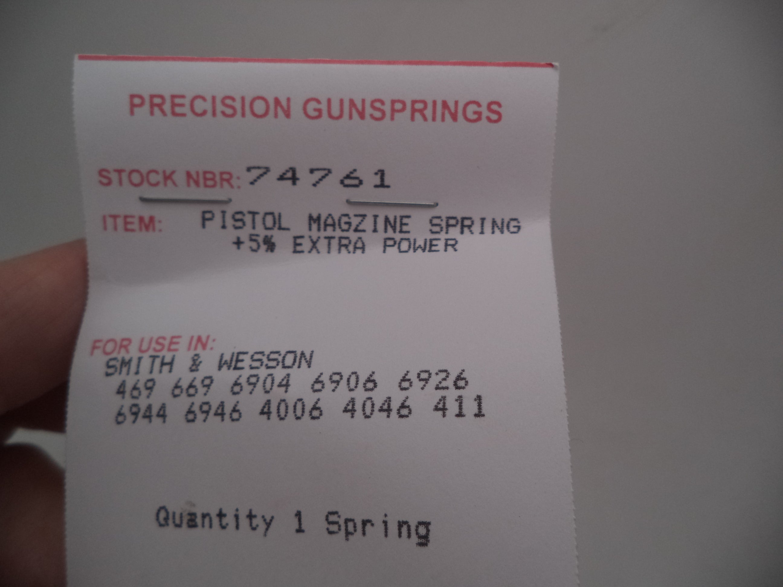 74761 Wolff XP Magazine Spring +5% - S&W 469 669 6904 6906 4006 9mm .40