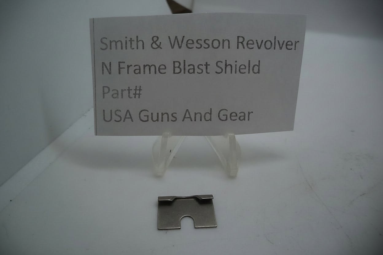 The image shows a product label for Smith & Wesson N Frame Blast Shield, displaying the part number 295630000 and the price of $7.99.