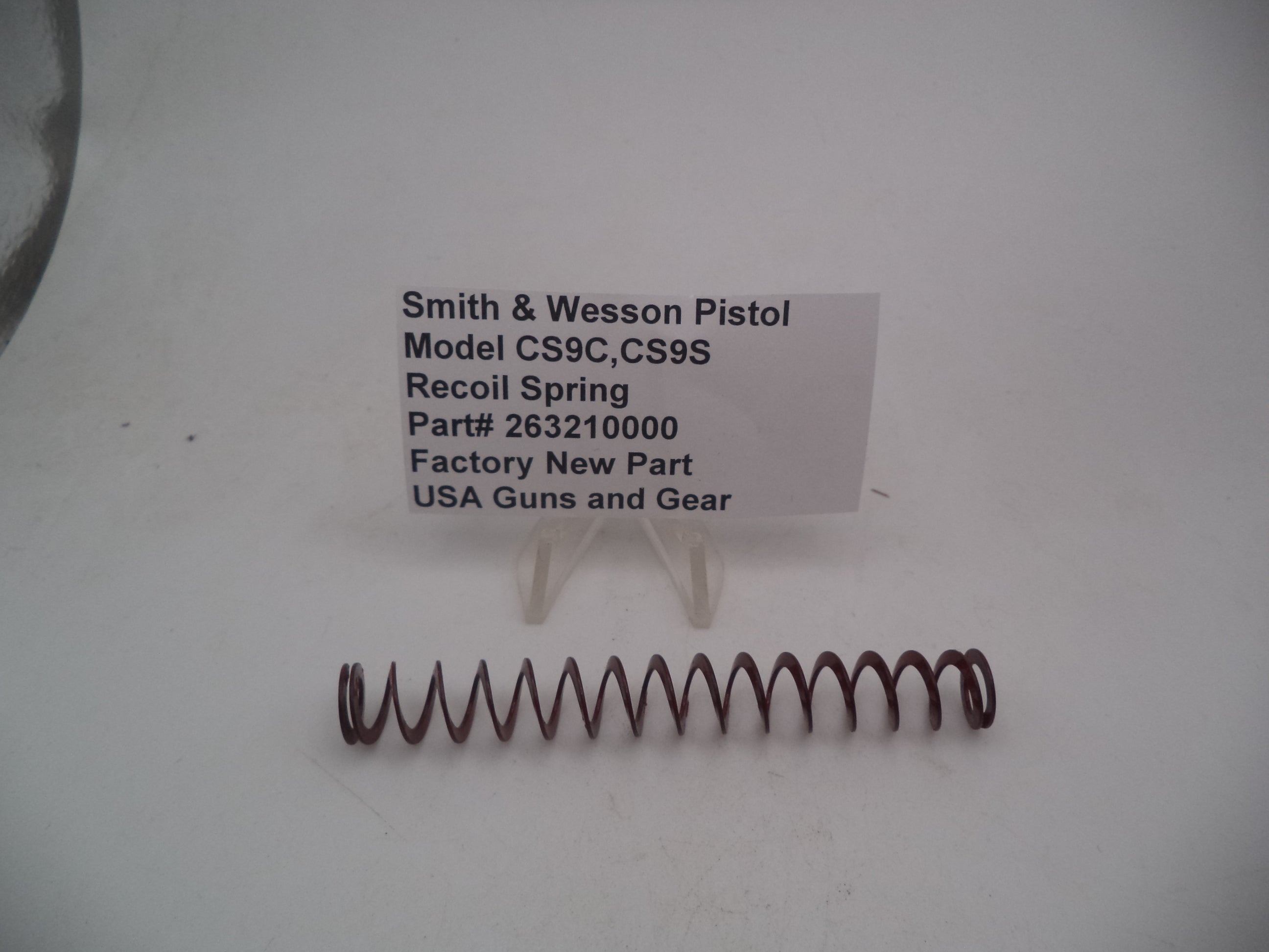 263210000 Smith & Wesson Pistol Model CS9C, CS9S Recoil Spring