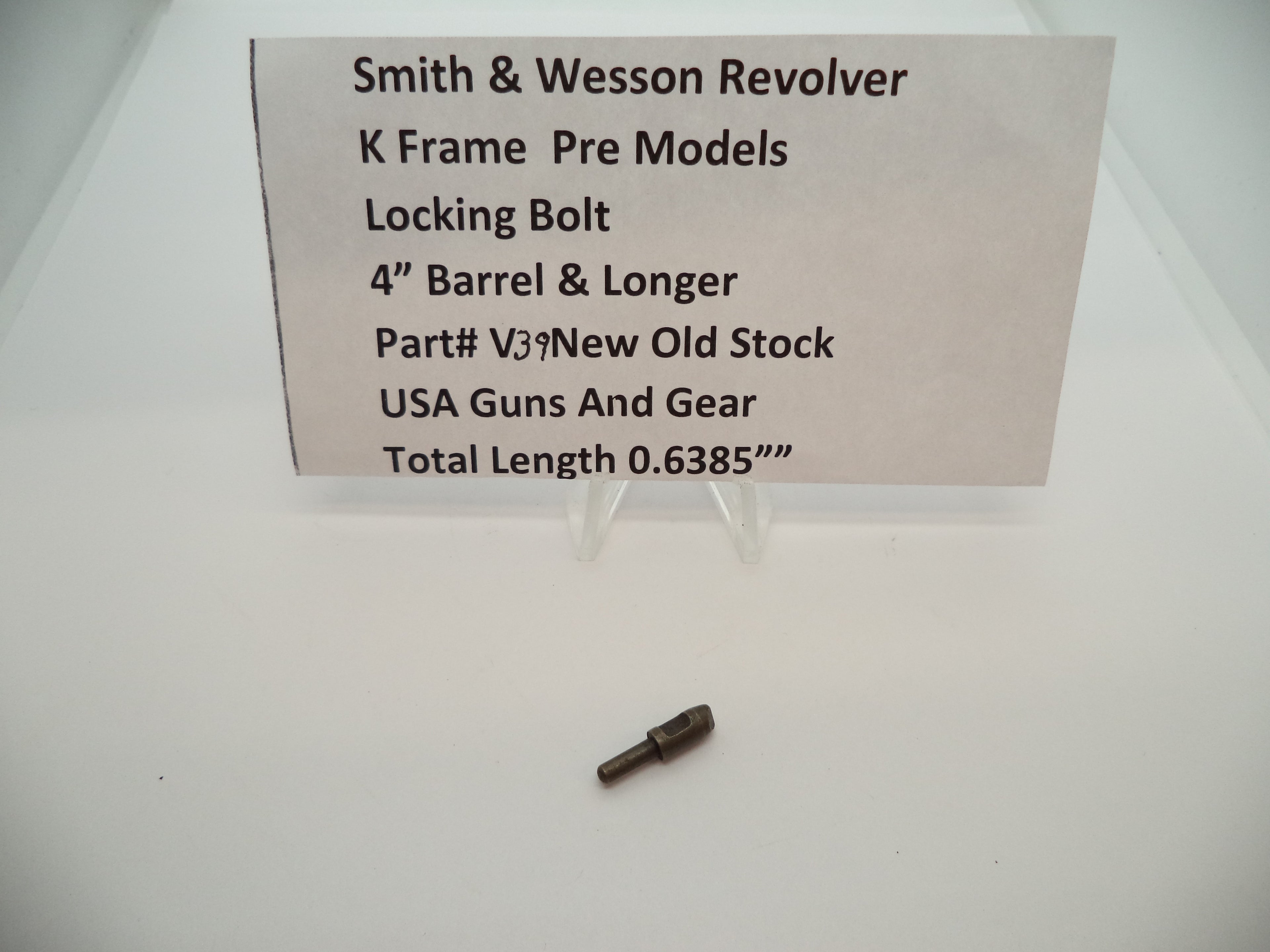 S&W K Frame Pre-Model Locking Bolt 2" Barrel & Longer - V39 NOS