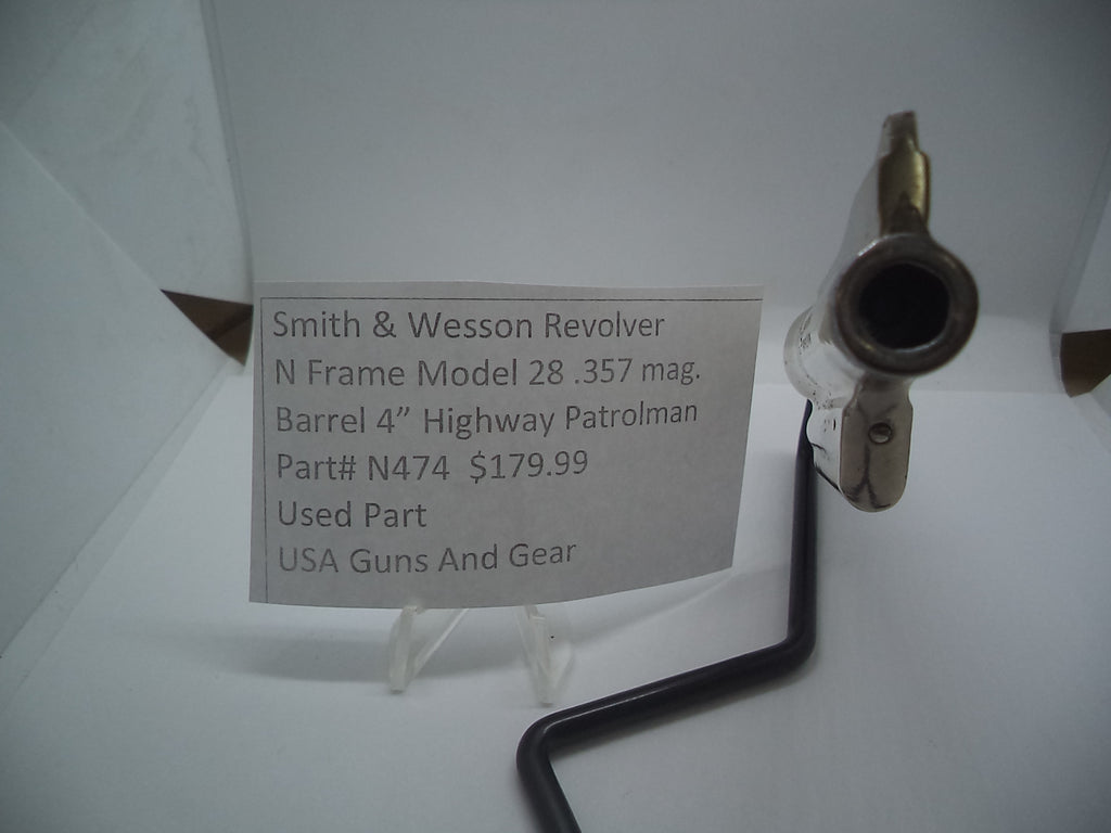N474 Smith & Wesson N Frame Model 28 HWY Patrolman 4" Pinned Barrel Nickel
