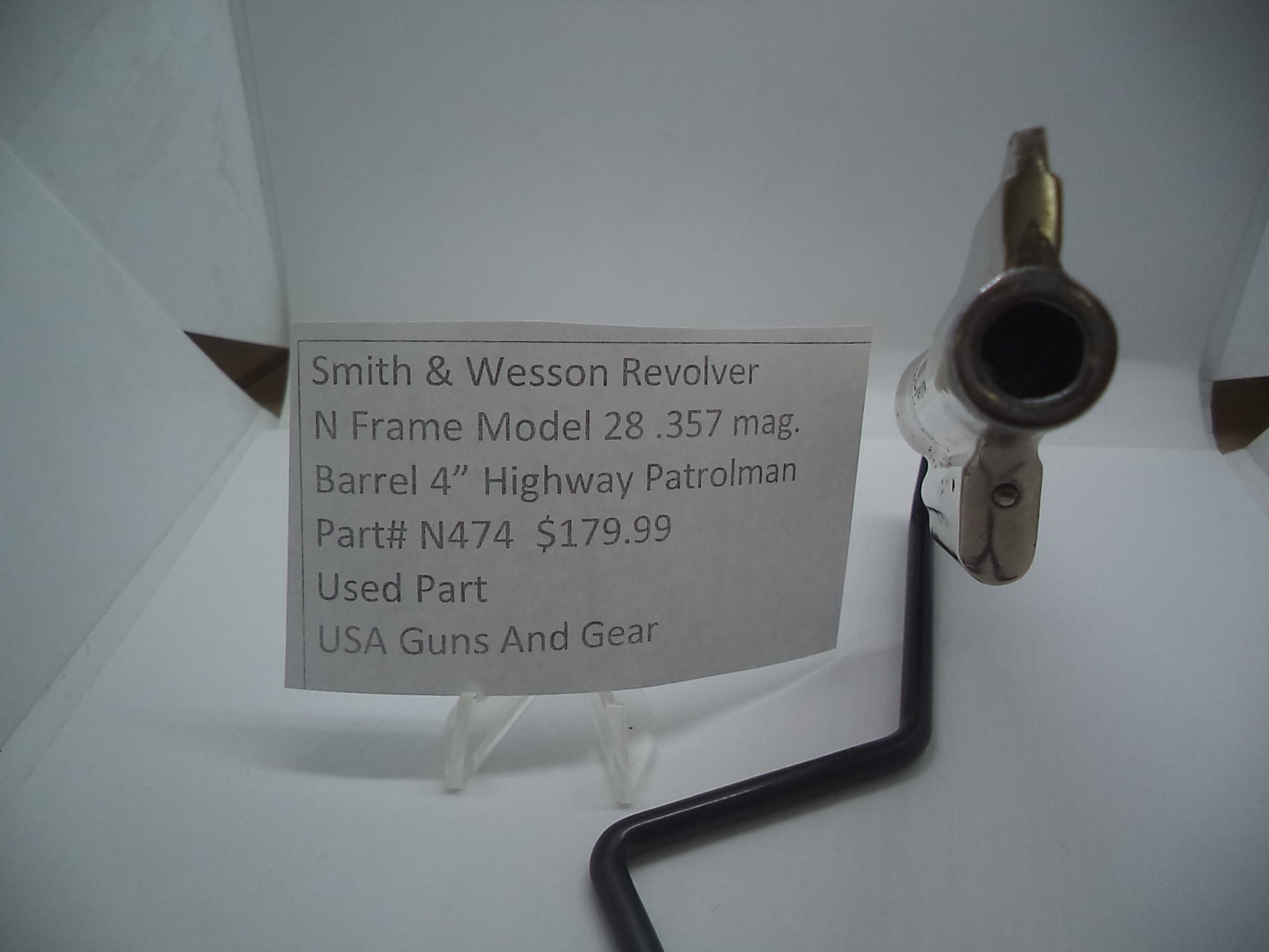 N474 Smith & Wesson N Frame Model 28 HWY Patrolman 4" Pinned Barrel Nickel