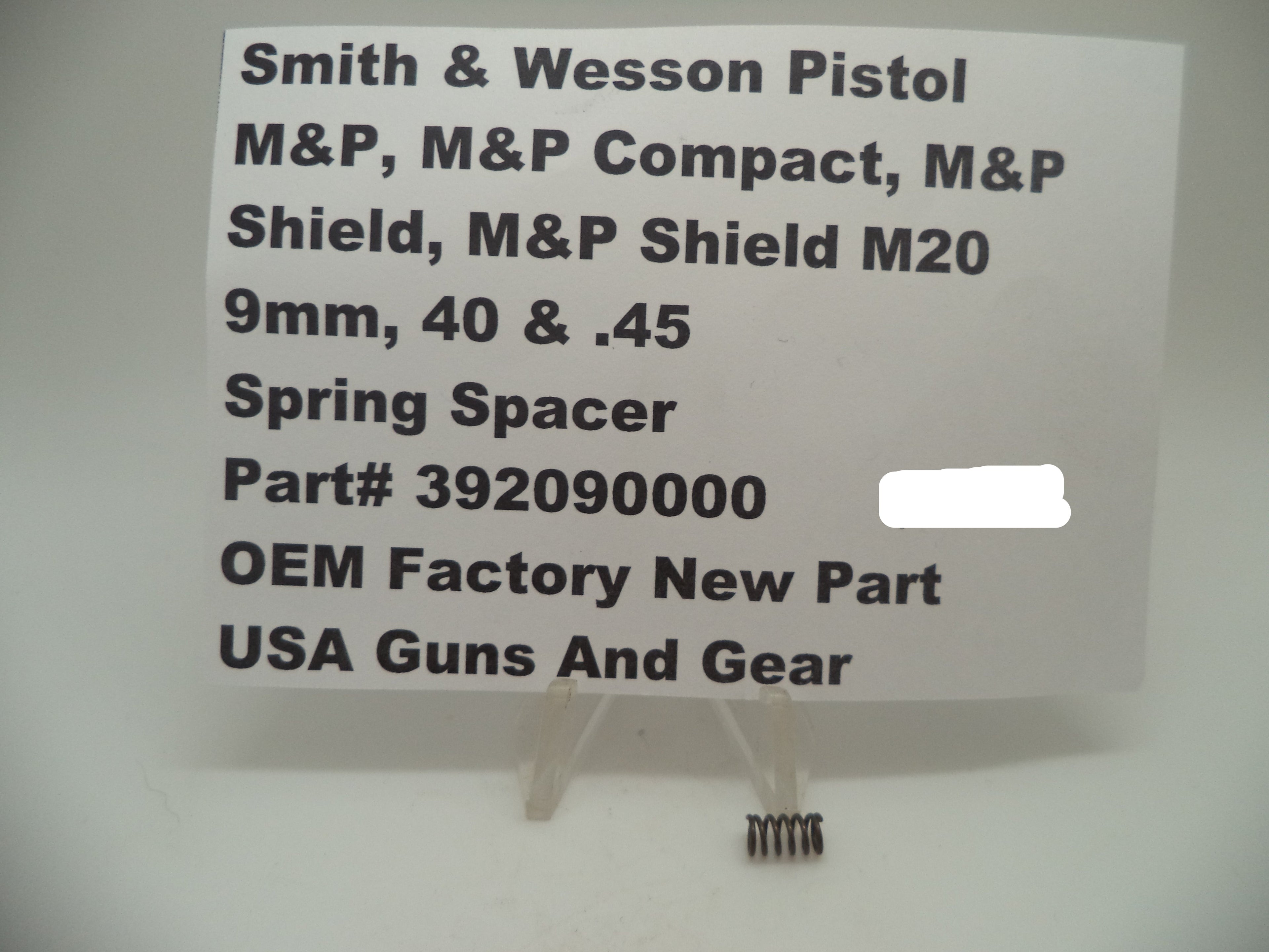 Smith & Wesson M&P Sear Spring Spacer - 9mm/.40/.45 All Models - Factory OEM 392090000