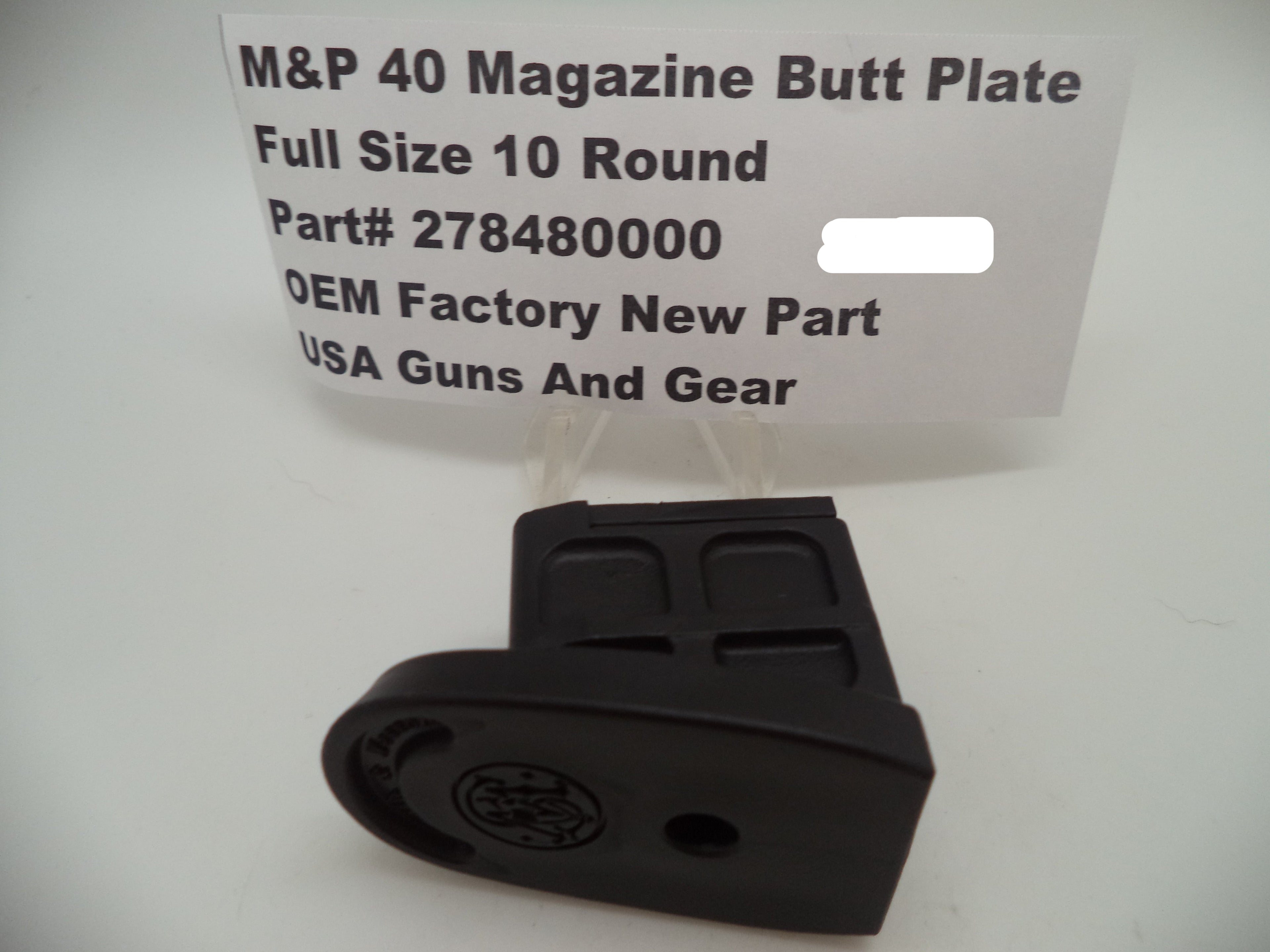 Smith & Wesson M&P 40 Magazine Buttplate - 10 Round - Full Size - Factory OEM