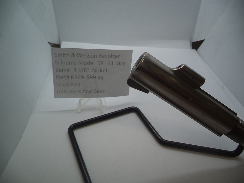 N249 Smith & Wesson Used N Frame Model 58 .41 Magnum 4 1/8" Nickel Barrel