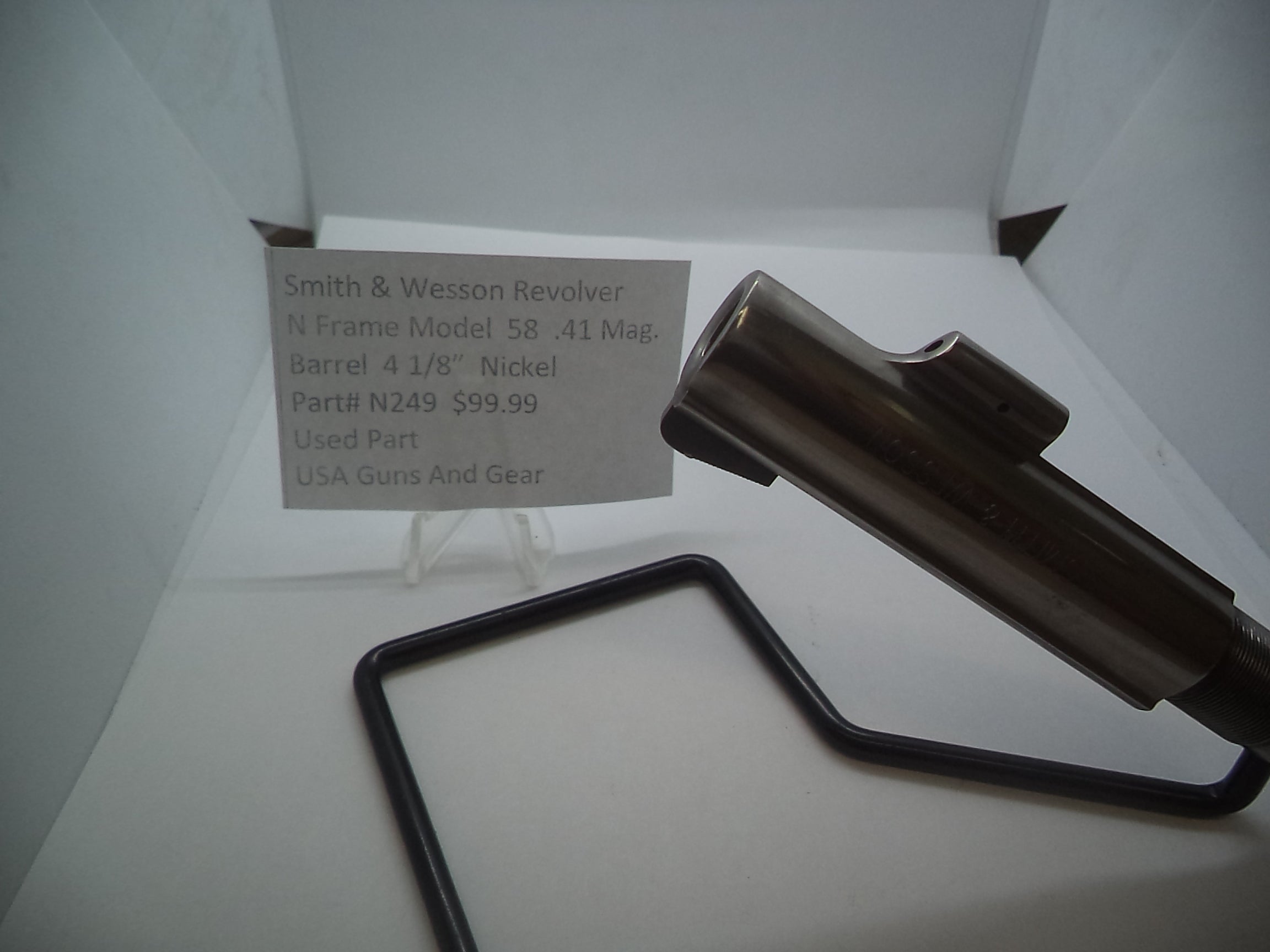 N249 Smith & Wesson Used N Frame Model 58 .41 Magnum 4 1/8" Nickel Barrel
