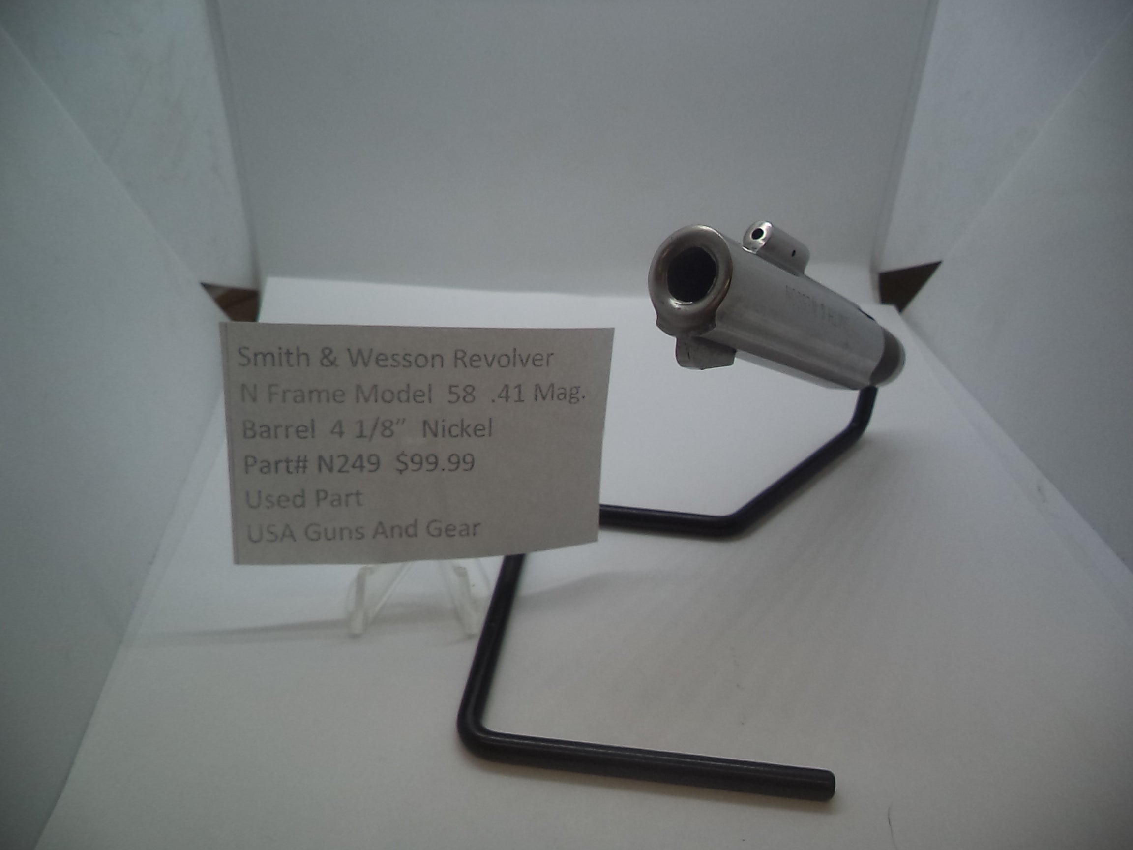N249 Smith & Wesson Used N Frame Model 58 .41 Magnum 4 1/8" Nickel Barrel