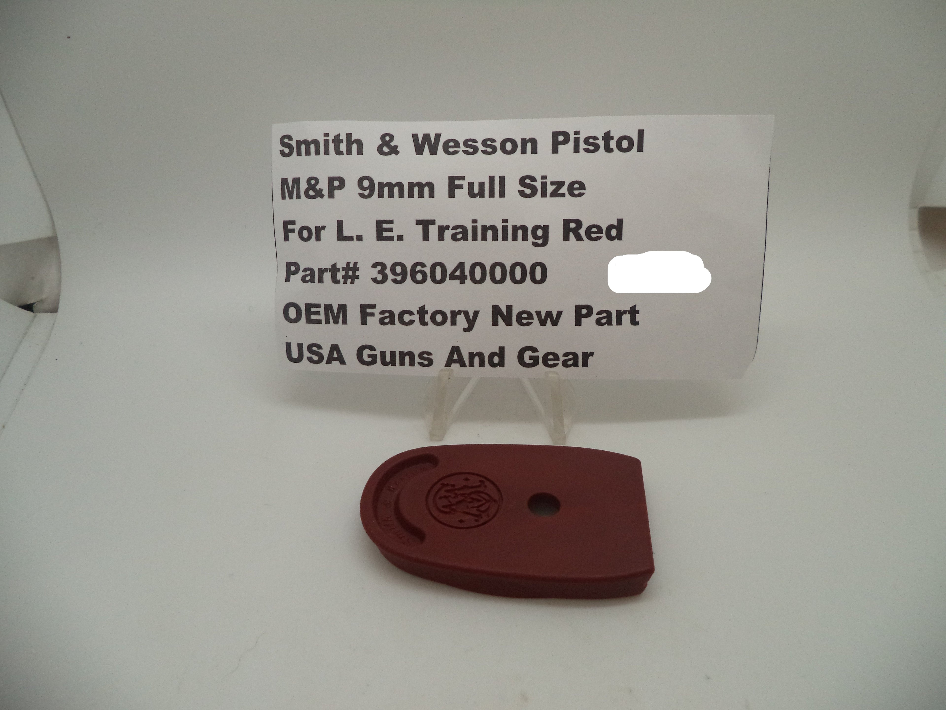 Smith & Wesson M&P9 Full Size Magazine Buttplate - Red Training Marker - Factory OEM