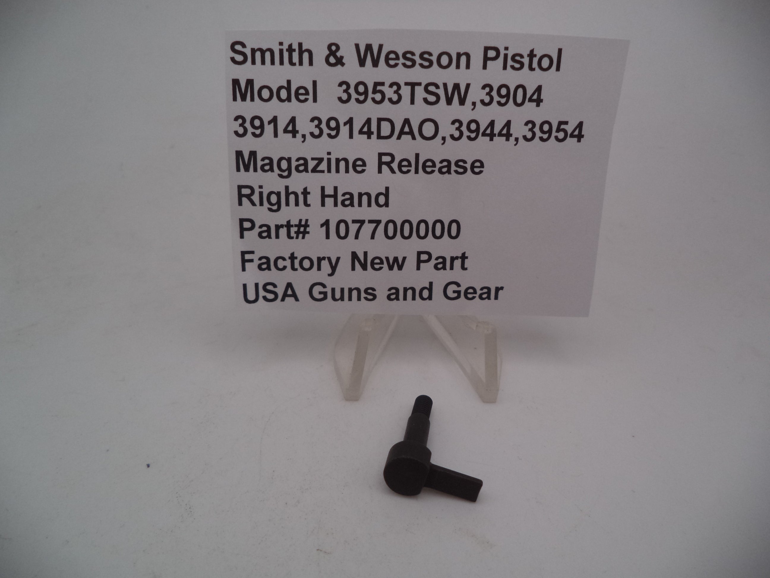 1077000000 SW Model 3953TSW,3904,3914,3914DAO,3944,3954 Magazine Release (Right Hand)