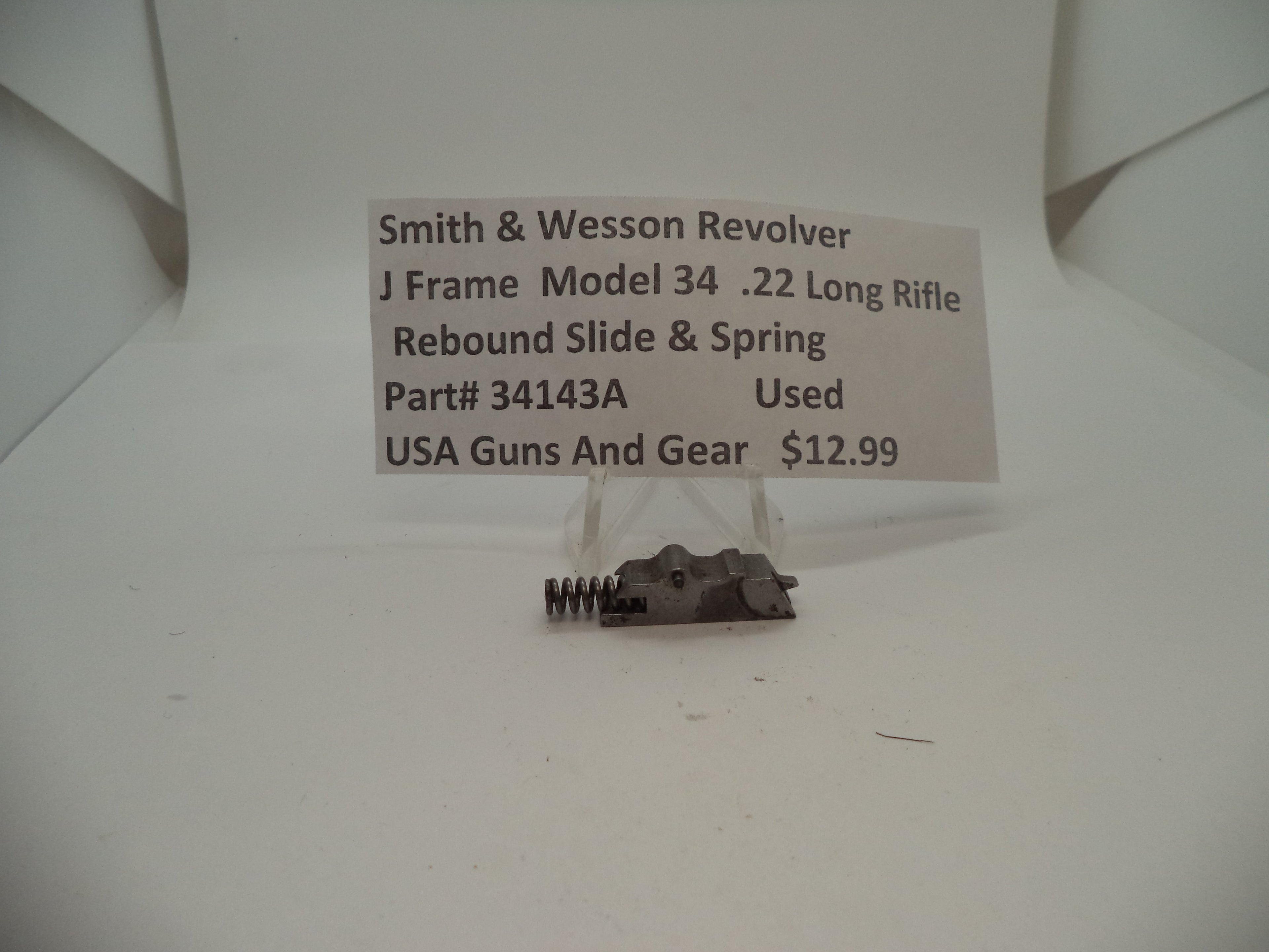 34143A Smith & Wesson J Frame Model 34 Rebound Slide & Spring .22 Long Rifle