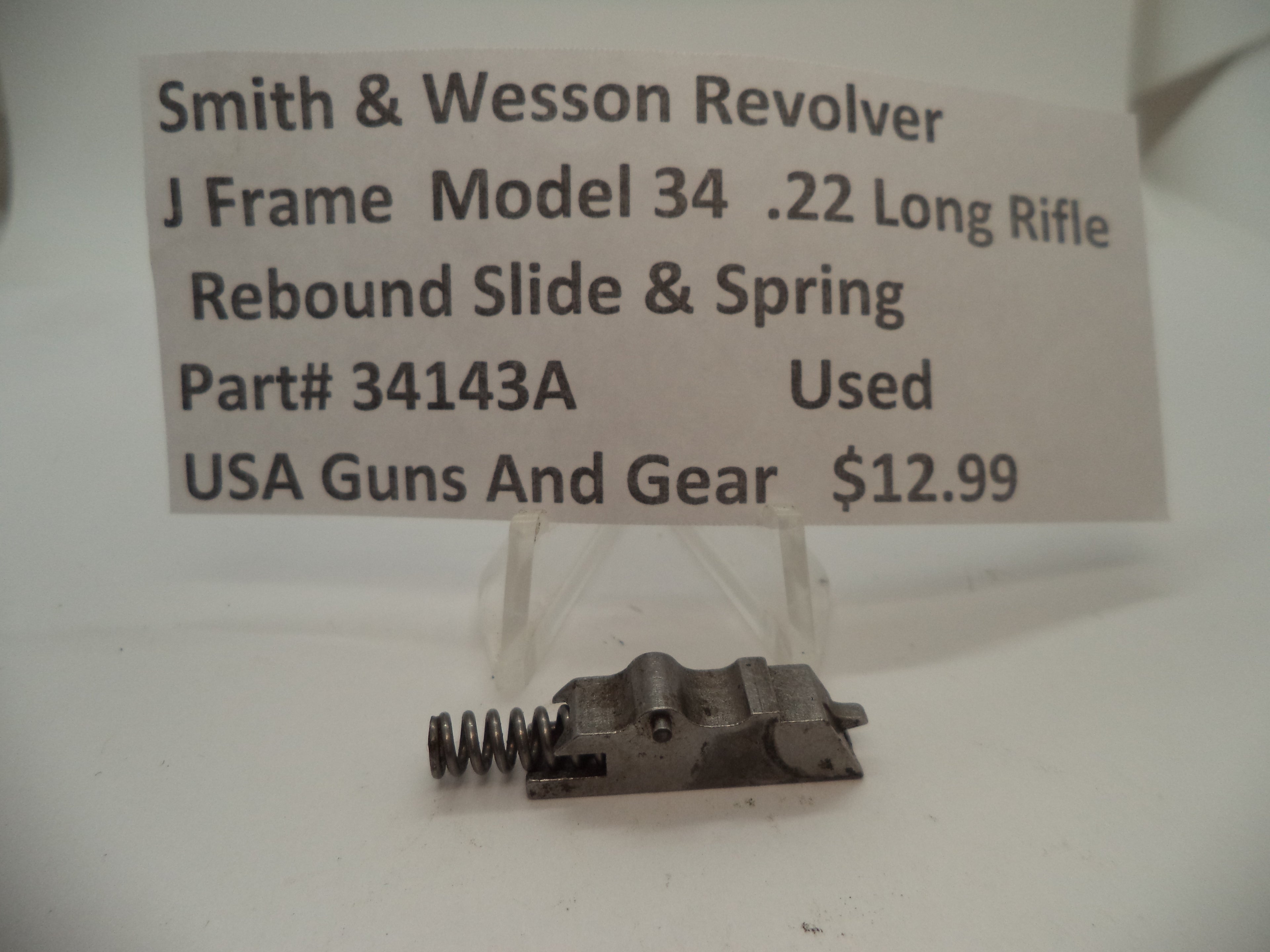 34143A Smith & Wesson J Frame Model 34 Rebound Slide & Spring .22 Long Rifle