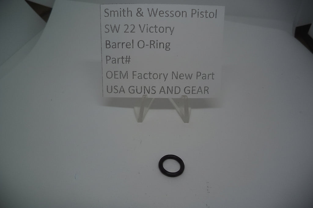 The image shows a barrel o-ring for a Smith & Wesson SW22 Victory firearm, displayed on a label with the product details.