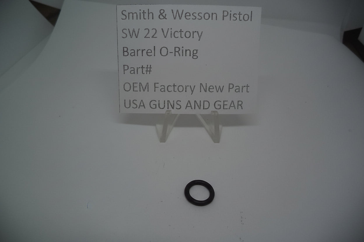 The image shows a barrel o-ring for a Smith & Wesson SW22 Victory firearm, displayed on a label with the product details.