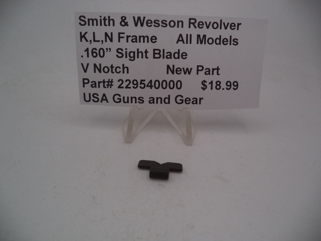 Smith & Wesson K/L/N Frame Rear Sight Blade - .160" V-Notch - Factory New Part 229540000