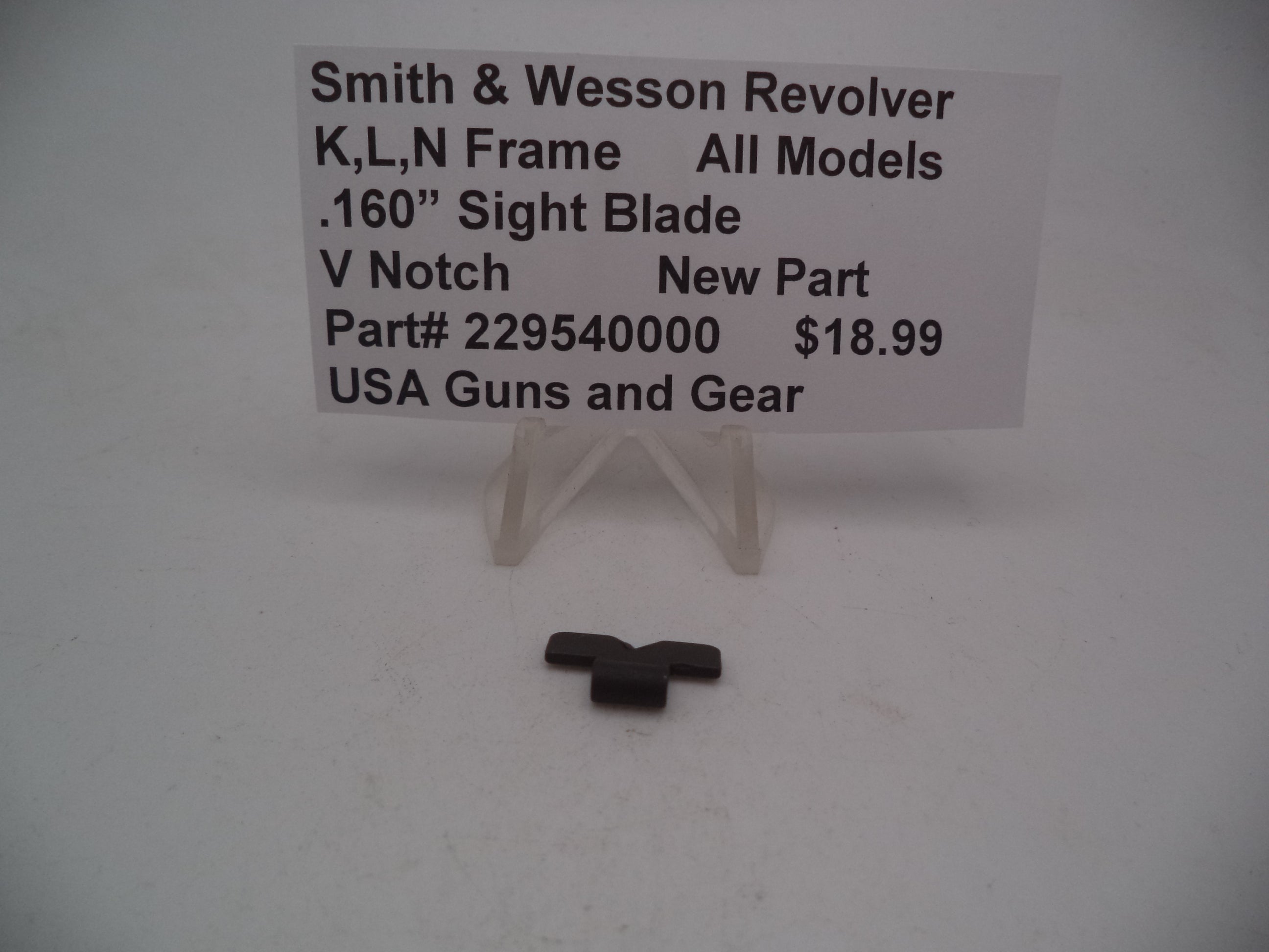 Smith & Wesson K/L/N Frame Rear Sight Blade - .160" V-Notch - Factory New Part 229540000