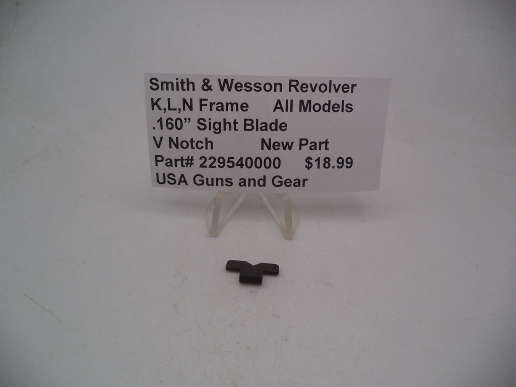 Smith & Wesson K/L/N Frame Rear Sight Blade - .160" V-Notch - Factory New Part 229540000