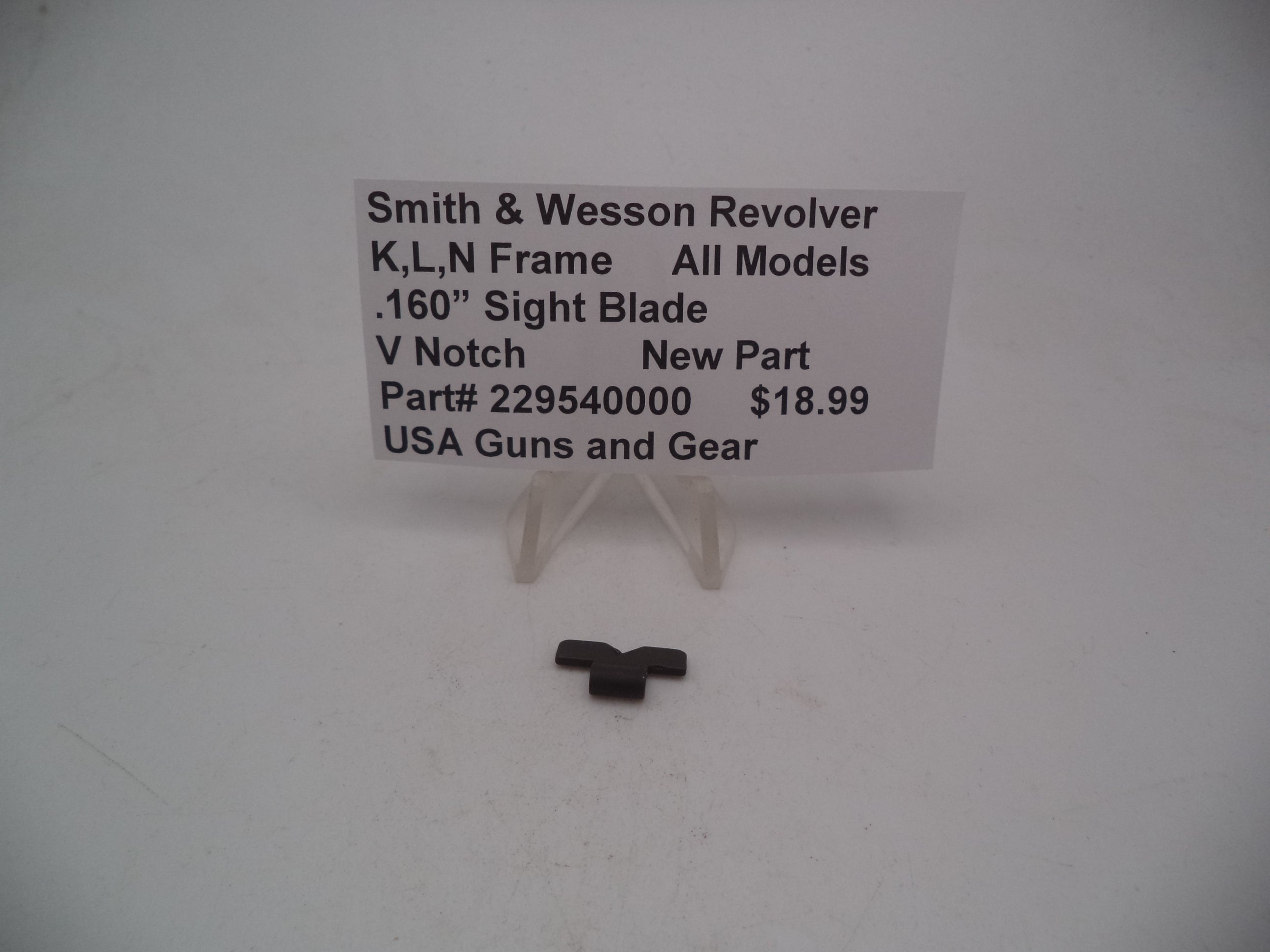 Smith & Wesson K/L/N Frame Rear Sight Blade - .160" V-Notch - Factory New Part 229540000